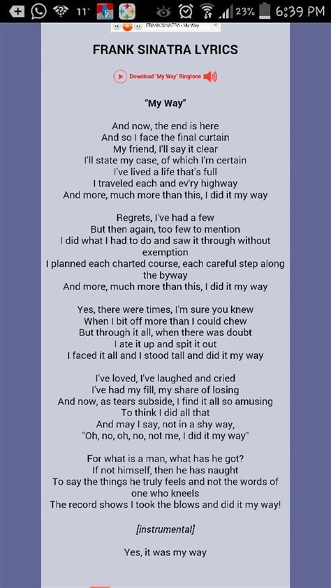 my way lyrics|my way tekstowo.